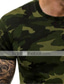 billiga Casual T-shirts för män-Herr T-shirt Skjorta icke-tryck Kamouflage Kortärmad Rund hals Dagligen Kläder Kläder Ledigt Muskel Blå Armégrön Ljusgrå