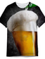 cheap Men&#039;s 3D T-shirts-Men&#039;s T shirt Tee Designer Casual Classic Summer Short Sleeve Black Graphic Beer Print Crew Neck Casual Daily Print Clothing Clothes Designer Casual Classic