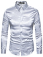 billige Dresskjorter-menns langermede skjorter disco skinnende sateng silke som knapp kjole skjorte sommerskjorter bryllupsfest klubb komfortabel