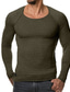 billige Casual T-shirts til mænd-Herre T-shirt Sommer Langærmet Helfarve Rund hals Afslappet Daglig Tøj Tøj Letvægt Afslappet Mode Hvid Sort Grå