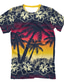 tanie T-shirty 3D męskie-Męskie Podkoszulek Tropikalny Designerskie Lekki Lato Krótki rękaw A B C D E F 3D Liść palmowy Ocean Nadruk Półgolf Na zewnątrz Codzienny Druk 3D Odzież Odzież 1 szt Tropikalny Designerskie Lekki