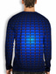 billige 3D-herreskjorter-Herre T-shirt T-Shirts Designer Afslappet Mode Langærmet Blå Grafisk Trykt mønster Rund hals Afslappet Daglig Trykt mønster Tøj Tøj Designer Afslappet Mode