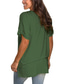billige T-shirts til kvinde-Dame Afslappet Daglig Weekend T-shirt Vanlig Kortærmet V-hals Basale Toppe Grøn Hvid Sort S