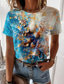 preiswerte T-Shirt-Damen T Shirt Design 3D-Druck Graphic Ozean Design Kurzarm Rundhalsausschnitt Alltag Festtage Bedruckt Kleidung Design Basic Blau
