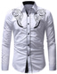 billige Dresskjorter-herreskjorte slim fit casual langermede skjorter herre bryllupsfestskjorte for mannlig brodert westernskjorte cowboy casual button down slim casual skjorte