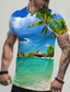 Χαμηλού Κόστους Ανδρικά 3D T-shirts-Ανδρικά Μπλουζάκι Υψηλής Ποιότητας Ελαφριά Καθημερινό Καλοκαίρι Κοντομάνικο Α B C D Ε Ζ Θάλασσα Στάμπα Στρογγυλή Ψηλή Λαιμόκοψη Causal Αργίες 3D εκτύπωση Ρούχα Ρούχα 1 τεμ