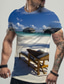 Χαμηλού Κόστους Ανδρικά 3D T-shirts-Ανδρικά Μπλουζάκι Υψηλής Ποιότητας Ελαφριά Καθημερινό Καλοκαίρι Κοντομάνικο Α B C D Ε Ζ Θάλασσα Στάμπα Στρογγυλή Ψηλή Λαιμόκοψη Causal Αργίες 3D εκτύπωση Ρούχα Ρούχα 1 τεμ