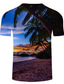 ieftine Tricouri 3D Bărbați-Bărbați Tricou Designer Casual Tropical Vară Manșon scurt A B C D E F Copac de cocos Frunza de palmier Mare Imprimeu Stil Nautic Casual Concediu Imprimare 3D Îmbrăcăminte Îmbrăcăminte 1 buc Designer