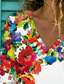 ieftine Tricouri Damă-Pentru femei Tricou Designer Manșon Lung Floral Grafic Tipărire 3D În V Casual Zilnic Imprimeu Îmbrăcăminte Îmbrăcăminte Designer De Bază Elegant Alb