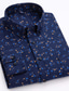 billige fritidsskjorter for menn-herreskjorte andre trykk floral grafisk ensfarget button down krage uformelle daglige skjorter med krage lange ermede topper designer svart/hvit hav blågrønne sommerskjorter
