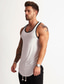 cheap Gym Tank Tops-Men&#039;s Tank Top Vest Undershirt Solid Color Crew Neck Casual Daily Patchwork Sleeveless Tops Cotton Lightweight Fashion Big and Tall Sports Wine Black / White Black / Gray / Summer / Summer