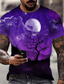 Χαμηλού Κόστους Ανδρικά 3D T-shirts-Ανδρικά Μπλουζάκι Αθλήματα Υψηλής Ποιότητας Καθημερινό Καλοκαίρι Κοντομάνικο Μαύρο Θαλασσί Βυσσινί Βαθυγάλαζο Γραφική Γαλαξίας Στάμπα Στρογγυλή Ψηλή Λαιμόκοψη Καθημερινά Αθλητικά Στάμπα Ρούχα Ρούχα