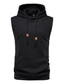 cheap Basic Hoodie Sweatshirts-Men&#039;s Hooded Sweatshirt Sleeveless Solid Color Knitted Hoodie Pullover Vest