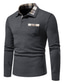 cheap Long Sleeve Polo-Men&#039;s Polo Shirt Golf Shirt Fashion Casual Long Sleeve Black Light gray Dark Gray White Patchwork Other Prints Button Down Collar Casual Daily Clothing Clothes Fashion Casual