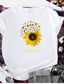 levne Dámská trička-yssgtt be kind slunečnice tričko dámské roztomilé vtipné grafické tričko dospívající dívky příležitostné trička s krátkým rukávem šedé