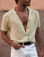 billige cardigangenser for menn-herre skjorte med cubansk krage grå kortermet turndown-klær