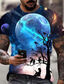 Χαμηλού Κόστους Ανδρικά 3D T-shirts-Ανδρικά Μπλουζάκι Αθλήματα Υψηλής Ποιότητας Καθημερινό Καλοκαίρι Κοντομάνικο Μαύρο Θαλασσί Βυσσινί Βαθυγάλαζο Γραφική Γαλαξίας Στάμπα Στρογγυλή Ψηλή Λαιμόκοψη Καθημερινά Αθλητικά Στάμπα Ρούχα Ρούχα