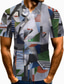 お買い得  メンズプリントシャツ-男性用 シャツ グラフィック 抽象的 プリント 半袖　日常　デザイン　創意　メンズファッション　
