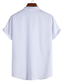 billige fritidsskjorter for menn-herreskjorte ensfarget stativ krage street casual button-down kortermede topper casual mote pustende behagelig blå hvit svart sommerskjorter