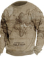 cheap Graphic Sweatshirts-Men&#039;s Sweatshirt Pullover Map Graphic Prints Print Sports &amp; Outdoor Casual Daily 3D Print Basic Casual Hoodies Sweatshirts  Long Sleeve Khaki