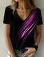 cheap Women&#039;s T-shirts-Women&#039;s T shirt Tee Designer Short Sleeve Graphic Patterned Design 3D Print V Neck Casual Print Clothing Clothes Designer Basic Green Blue Purple