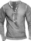 billige henley skjorter til mænd-Herre Henley-skjorte T-shirt Henley Letvægt 1950&#039;erne Afslappet Langærmet Orange Rød Sort Grøn Blå Mørkegrå Rød Helfarve Henley udendørs Afslappet Knap ned Tøj Tøj Letvægt 1950&#039;erne Afslappet