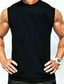 cheap Gym Tank Tops-Men&#039;s Running Tank Top Workout Tank Sleeveless Tee Tshirt Athletic Cotton Breathable Moisture Wicking Soft Running Active Training Walking Sportswear Activewear Solid Colored Black White Yellow