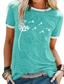 baratos T-Shirts de mulher-Mulheres Camiseta Designer Impressão A Quente Floral Gráfico dandelion Detalhes Manga Curta Decote Redondo Diário Patchwork Imprimir Roupas Designer Básico Verde Preto Azul