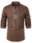 billiga långärmad polo-golfskjorta för män tribal turndown avslappnad daglig långärmad toppar sportkläder fritidsmode bekväm vit kaki kaffe sommarskjortor