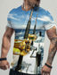 ieftine Tricouri 3D Bărbați-Bărbați Tricou Designer Ușor Casual Vară Manșon scurt A B C D E F Mare Imprimeu Stil Nautic Casual Concediu Imprimare 3D Îmbrăcăminte Îmbrăcăminte 1 buc Designer Ușor Casual