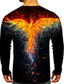 cheap Halloween T shirts-Men's Phoenix T Shirt Long Sleeve T shirt 3D Print Crew Neck Shirt Sports Fashion Sportswear Outdoor Vacation Street White Yellow Red Summer Spring Clothing Apparel S M L XL XXL XXXL 4XL