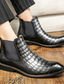 baratos Botas para Homem-Homens Botas Casual Conforto Cor Sólida Couro Ecológico Outono Inverno Sapatos / Botas / Botins