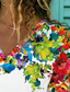 tanie T-shirty damskie-Damskie Podkoszulek Designerskie Długi rękaw Kwiaty Graficzny Druk 3D W serek Codzienny Święto Nadruk Odzież Odzież Designerskie Podstawowy Elegancja Biały
