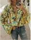 cheap Boho Tops-Women&#039;s Shirt Blouse Yellow Pink Dusty Rose Graphic Floral Button Print Long Sleeve Daily Holiday Vintage Boho Streetwear Round Neck Regular Boho S