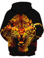 billiga grafiska hoodies-Herr Hoodie-tröja Mönster Designer Ledigt Stor och hög Grafisk Djur Leopard Svart Tryck Huva Dagligen Sport Långärmad Kläder Kläder Normal