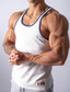billige Treningsskjorter uten armer-menns muskel bodybuilding stringer tank topper pluss størrelse y-back gym fitness workout ermeløs trening t-skjorte vest hvit
