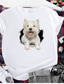 preiswerte T-Shirt-Damen T Shirt Design Heißprägen Hund Graphic 3D Design Kurzarm Rundhalsausschnitt Alltag Bedruckt Kleidung Design Basic Grün Weiß Schwarz
