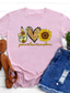 billige T-skjorter til kvinner-kvinner fred kjærlighet solskinn t skjorte morsom grafisk skjorte brev trykt kortermet søte årsakstopper, color3, medium