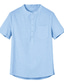 billige mænds fritidsskjorter-herre afslappet skjorte ensfarvet henley street casual button-down korte ærmer toppe casual mode åndbar behagelig hvid sort grå