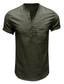billige V-hals-herreskjorte t-skjorte armlomme st krage tynn sommergrønn hvit svart khaki kongeblå