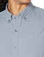 cheap Men&#039;s Casual Shirts-Men&#039;s Casual Shirt Striped Turndown Street Casual Button-Down Short Sleeve Tops Casual Fashion Breathable Comfortable Green Gray Orange / Summer