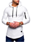 cheap Basic Hoodie Sweatshirts-Men&#039;s Solid Color Round Neck Hooded Long-sleeved Zipper Stitching T-shirt