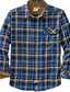 cheap Flannel Shirts-Men&#039;s Flannel Shirt Plaid Turndown Wine Royal Blue Blue Fuchsia Coffee Print Street Daily Long Sleeve Button-Down Clothing Apparel Fashion Casual Comfortable