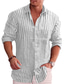 billige Skjorter med trykk for menn-herreskjorte stripet pluss størrelse turndown avslappet daglig topper med lange ermer komfortable sommerskjorter elegant vintage blå grå