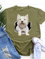 Χαμηλού Κόστους Γυναικεία T-Shirts-Γυναικεία Μπλουζάκι Υψηλής Ποιότητας Καυτή σφράγιση Σκύλος Γραφική 3D Σχέδιο Κοντομάνικο Στρογγυλή Λαιμόκοψη Causal Στάμπα Ρούχα Ρούχα Υψηλής Ποιότητας Βασικό Πράσινο του τριφυλλιού Λευκό Μαύρο