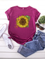 preiswerte T-Shirt-damen t shirt basic print blume / floral basic rundhals t-shirt ärmel stard sommer erbse grün blau weiß schwarz dunkelrot