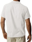 billige mænds fritidsskjorter-Herre Skjorte Ensfarvet Aftæpning Gade Afslappet Knap ned Kortærmet Toppe Mode Åndbart Bekvem Grøn Blå Hvid
