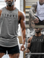 cheap Gym Tank Tops-Men&#039;s Tank Top Vest Undershirt Letter Crew Neck Casual Daily Sleeveless Tops Lightweight Fashion Big and Tall Sports Wine Black / Gray White / Summer / Summer
