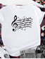 Χαμηλού Κόστους Γυναικεία T-Shirts-Γυναικεία Μπλουζάκι Υψηλής Ποιότητας Καυτή σφράγιση Μουσική Σχέδιο Κοντομάνικο Στρογγυλή Λαιμόκοψη Καθημερινά Στάμπα Ρούχα Ρούχα Υψηλής Ποιότητας Βασικό Λευκό Μαύρο Γκρίζο