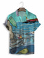 billige Hawaiiskjorter-Herre Skjorte Hawaii skjorte Trykt mønster Grafisk Hawaiiansk Aloha Design Aftæpning Afslappet Daglig 3D-udskrivning Kortærmet Toppe Designer Afslappet Mode Klassisk Blå